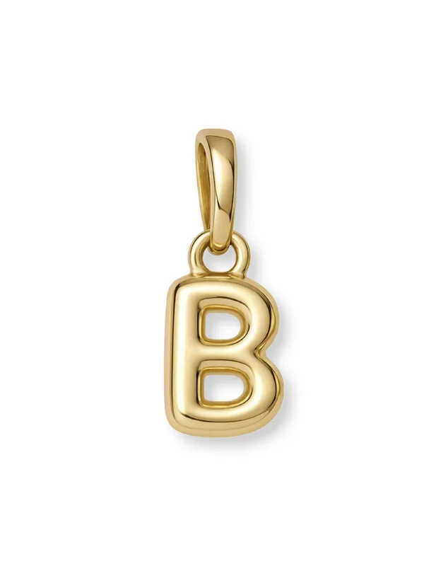 Gold Bubble Initial Clip Charm Letter B
