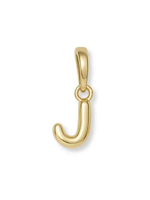 Gold Bubble Initial Clip Charm Letter J