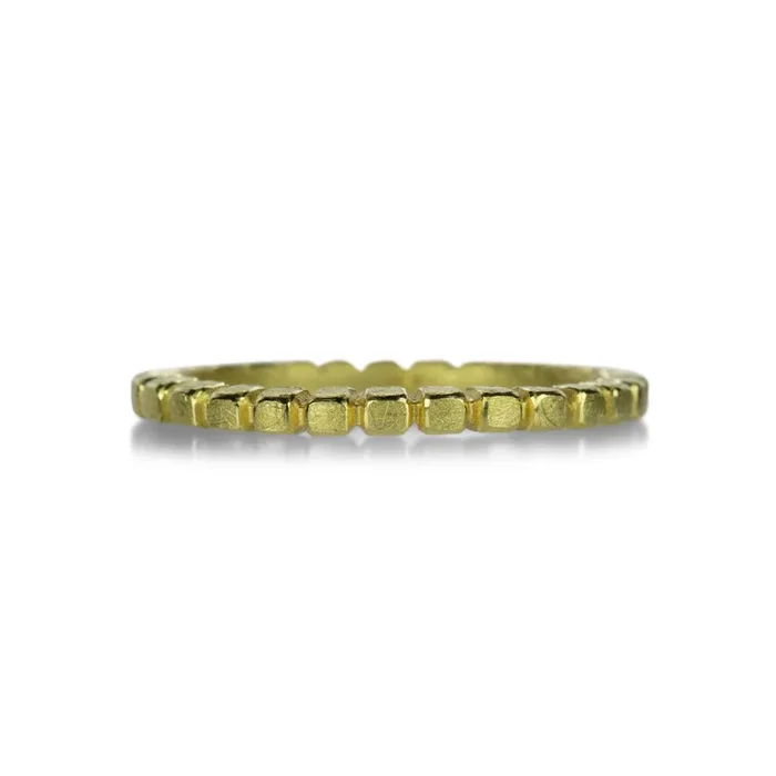Gold Cushion Shaped Stacking Ring