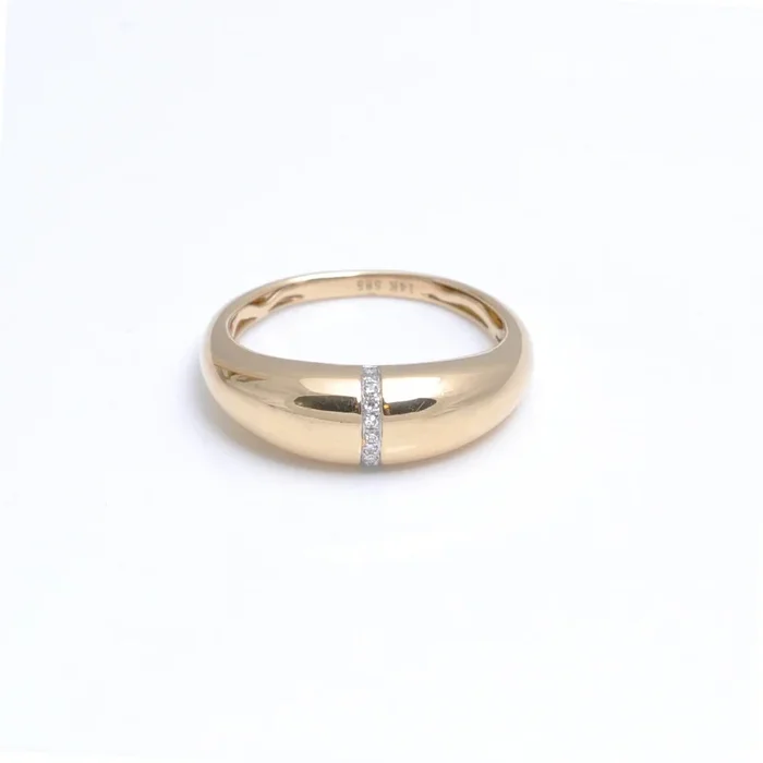 Gold Dome Diamond Ring