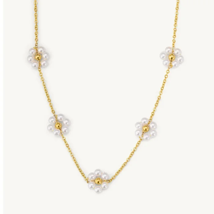 Gold Flower Chain Necklace