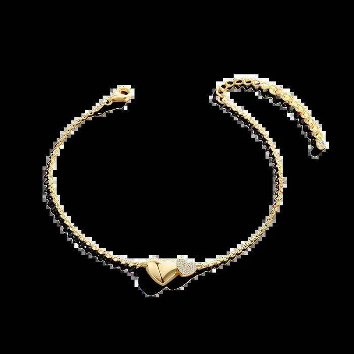Gold Heart Pavé Bracelet