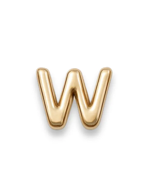 Gold Letter Slide Charms Letter W