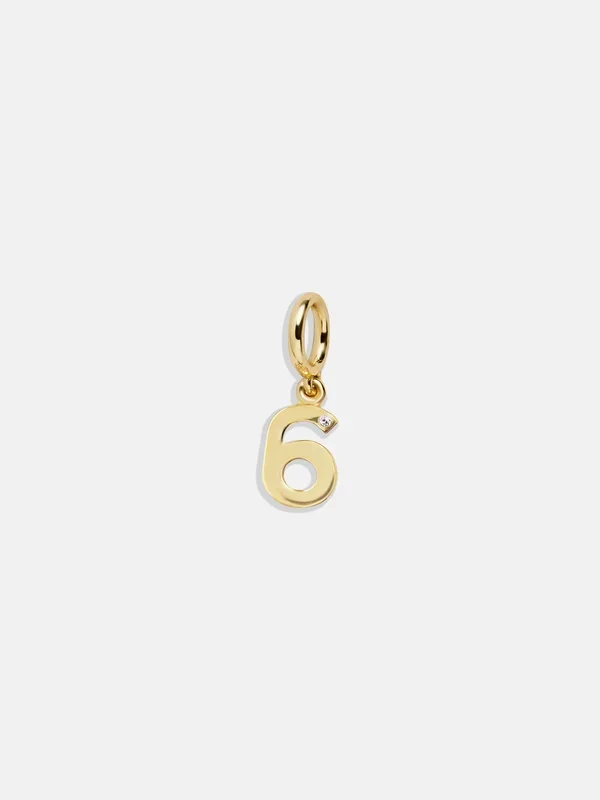 Gold Number Cluster Charm – 6