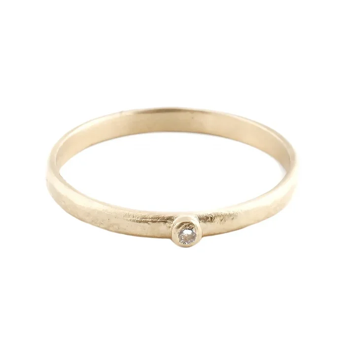 Gold One Diamond Ring