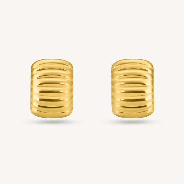 Gold Ridged Earrings