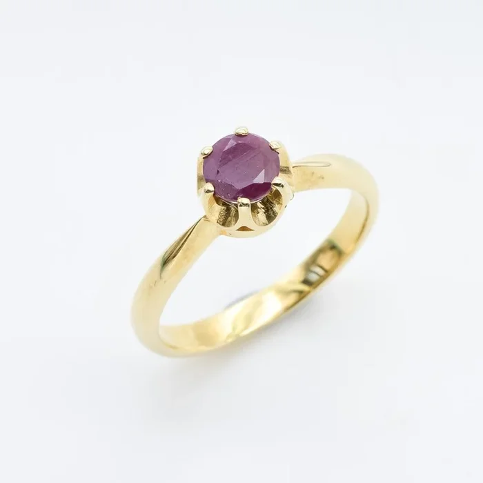 Gold Ruby Ring – Genuine Ruby Ring – July Birthstone Ring