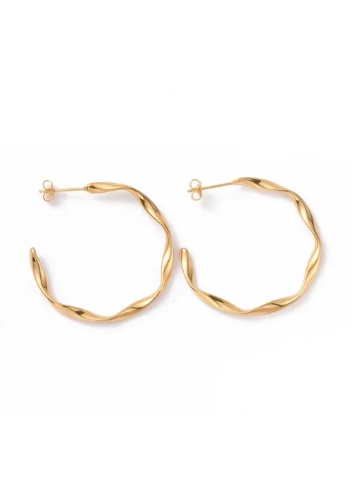 Gold Twisted Hoops