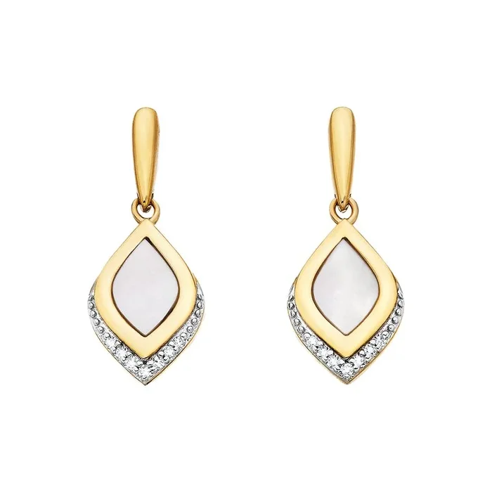 Gold Vermeil Mother of Pearl Teardrop Earrings