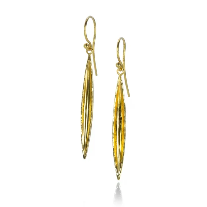 Gold Wheat Drop Earrings