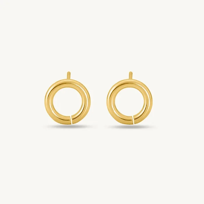 Golden Circles Stud Earrings