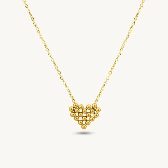 Golden Cluster Heart Necklace