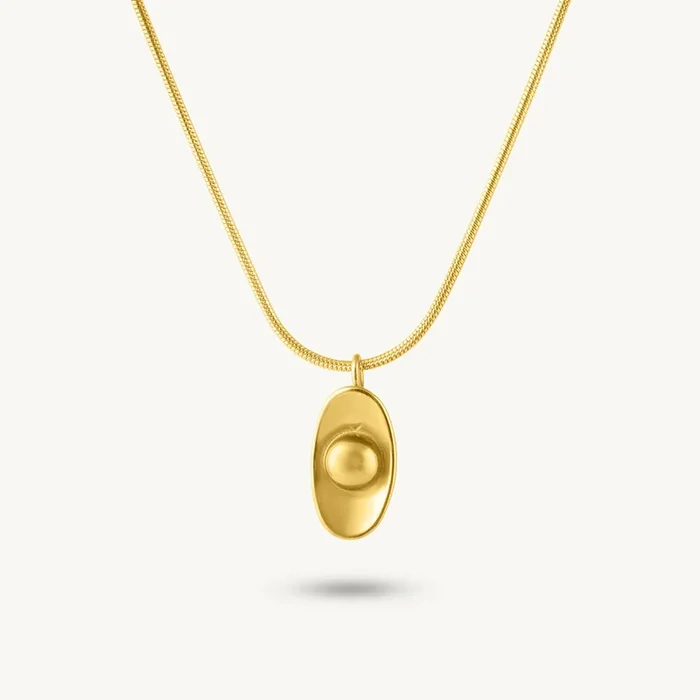 Golden Glow Oval Necklace