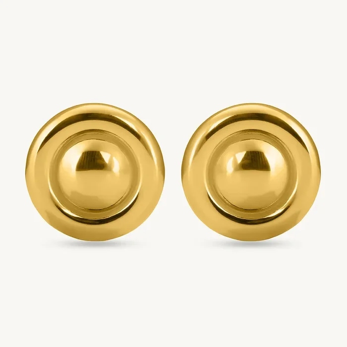 Golden Round Stud earrings