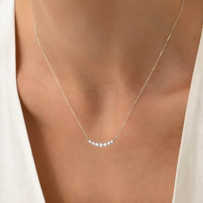 Graduated Diamond Necklace White Gold – Caterina