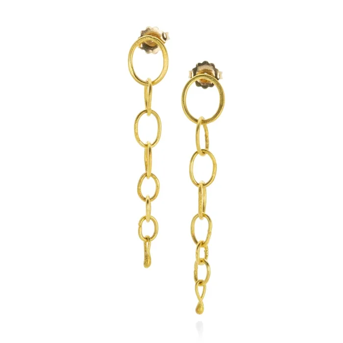 Graduated Oval Dangle Earrings