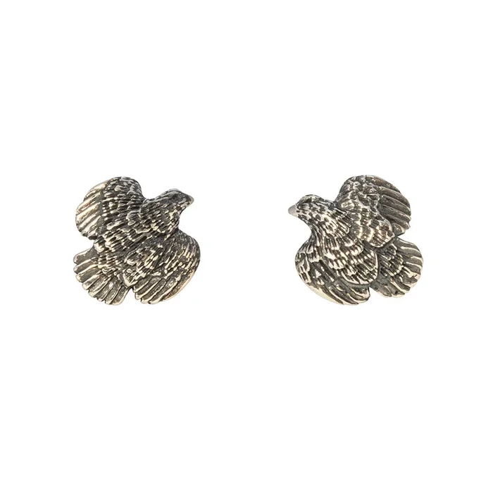 Grainger McKoy Sterling Silver Small Quail Earrings