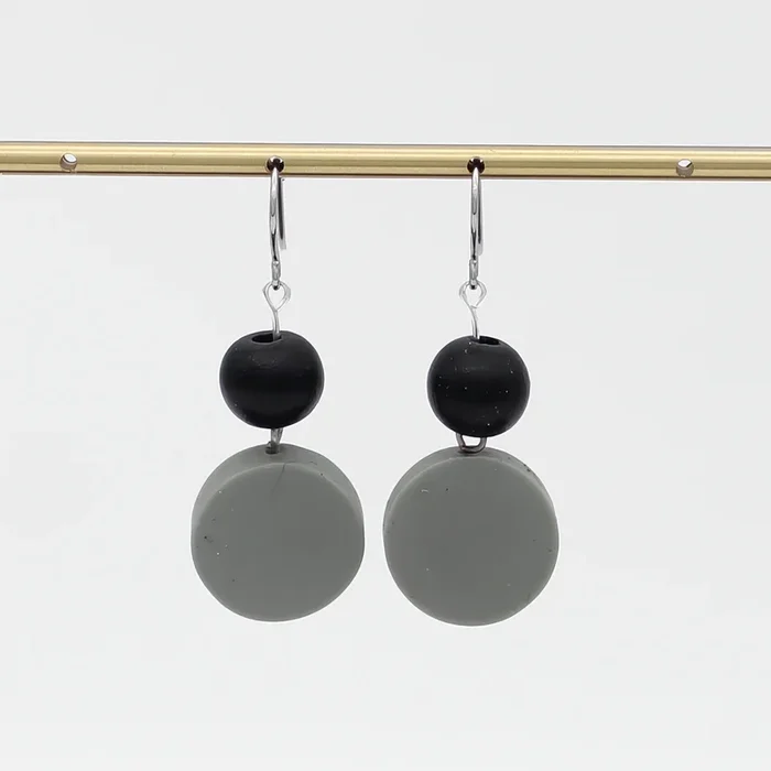 Gray Duo Dangles Earring