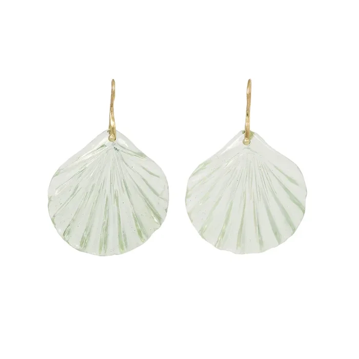 Green Amethyst Stone Fan Earring