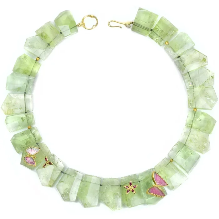 Green Beryl Butterfly Necklace