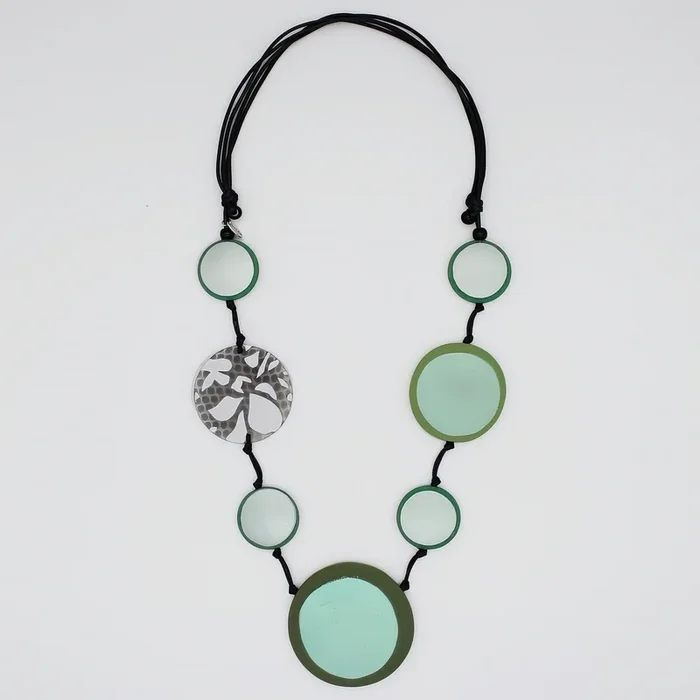 Green Bliss Circle Statement Necklace