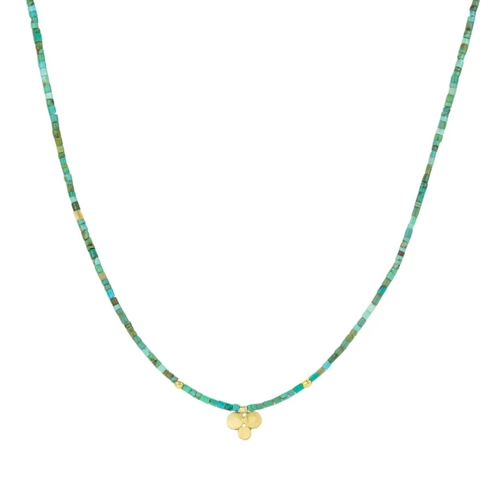 Green Heishi Turquoise Beaded Necklace