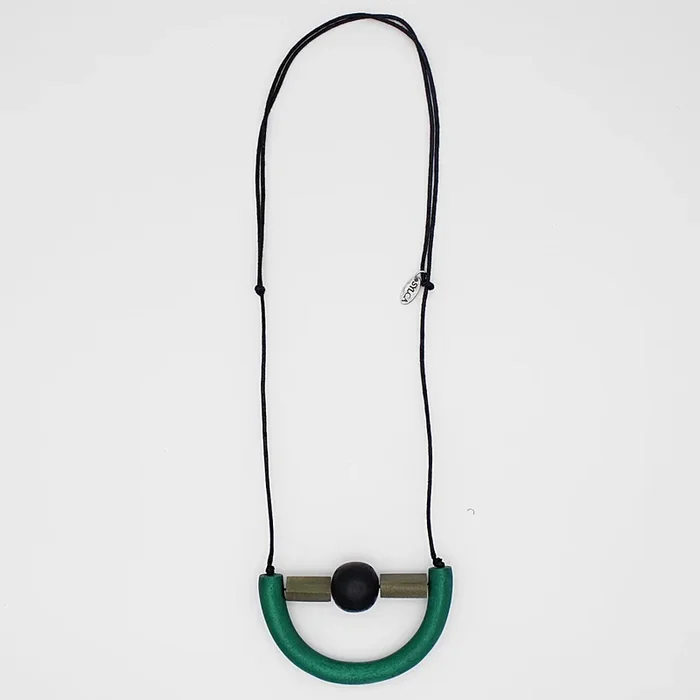 Green Modern Geometric Necklace