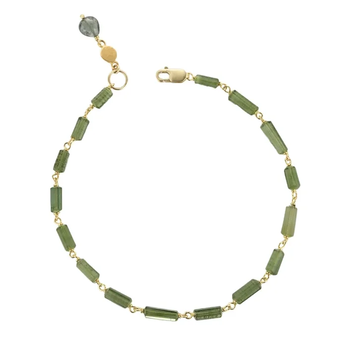 Green Tourmaline Crystal Bracelet