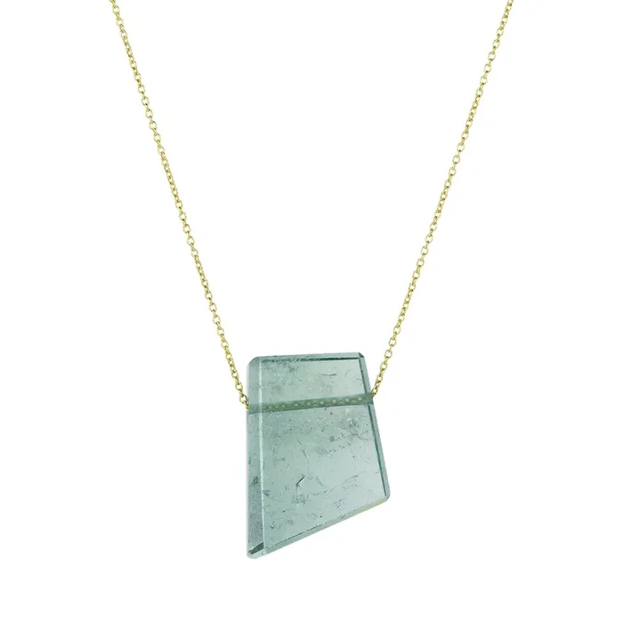 Green Tourmaline Crystal Pendant Necklace