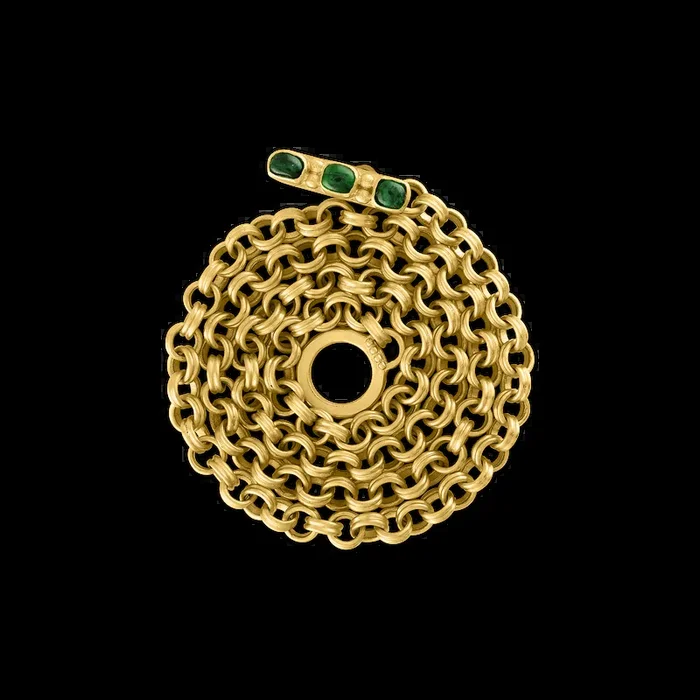 Green Tourmaline Double Link Chain
