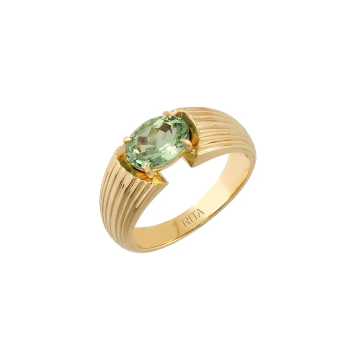 Green Tourmaline Gemstone Heirloom Ring