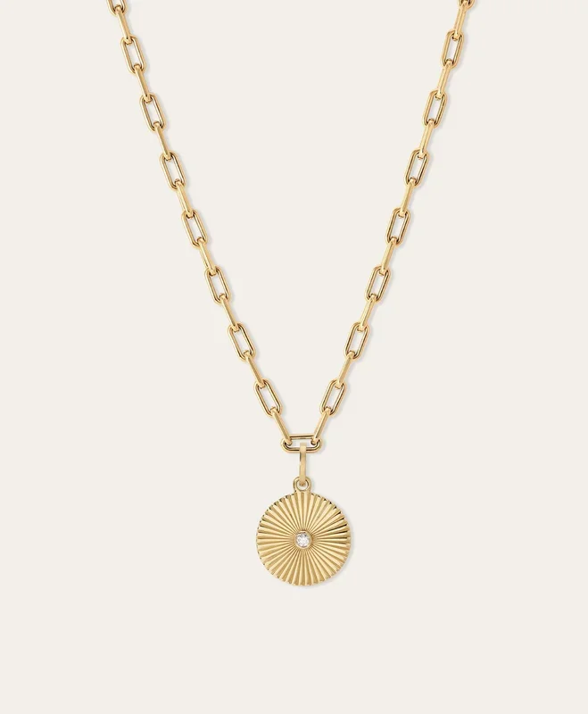 Groovy Diamond Rays Charm Necklace