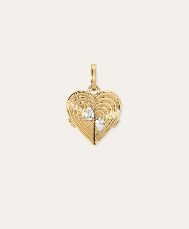 Groovy Heart Locket Hinged Charm – Lab Grown