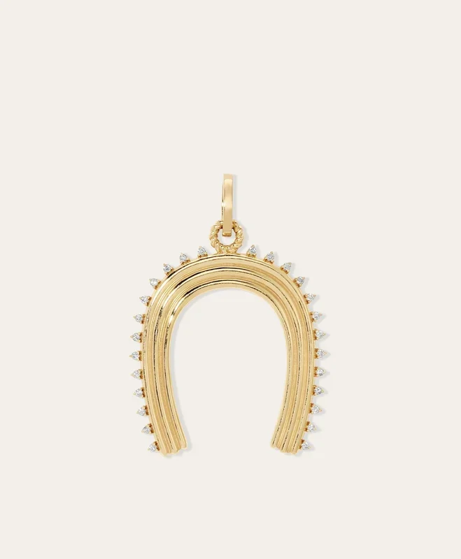 Groovy XL Diamond Horseshoe Hinged Charm