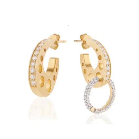 Gruyere Earrings with Diamonds, Large