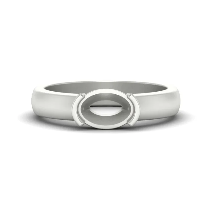 Half Bezel Semi Mount East West Solitaire Ring