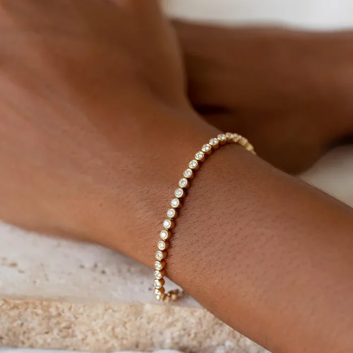 Half Diamond Tennis Bracelet 14k Yellow Gold (0.9 – 1.0 ct tw)