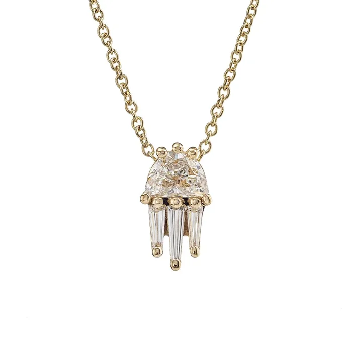 Half Moon Diamond and Gold Necklace – The Moon Beam
