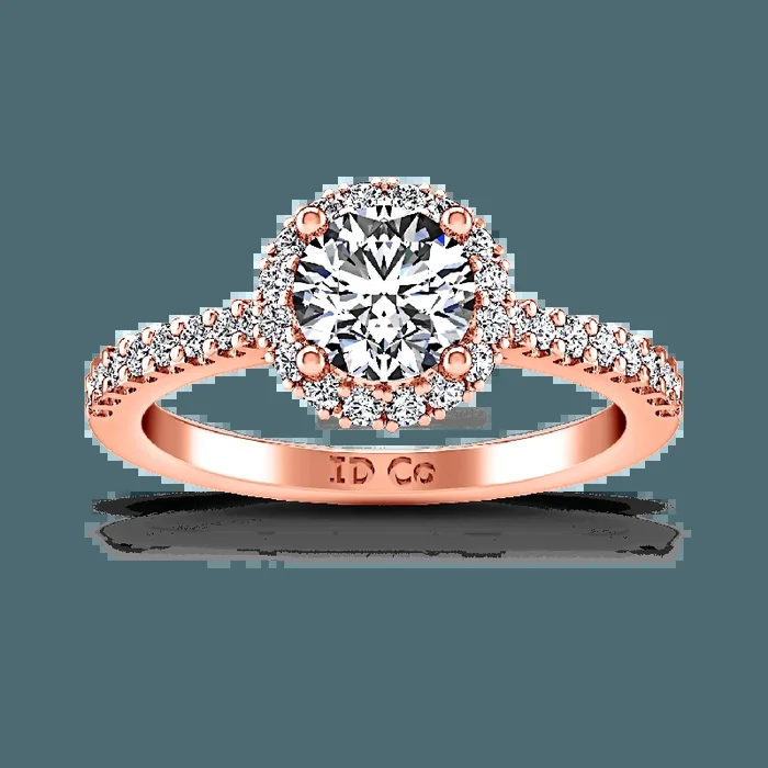 Halo Diamond Engagement Ring Bethany 14K Rose Gold