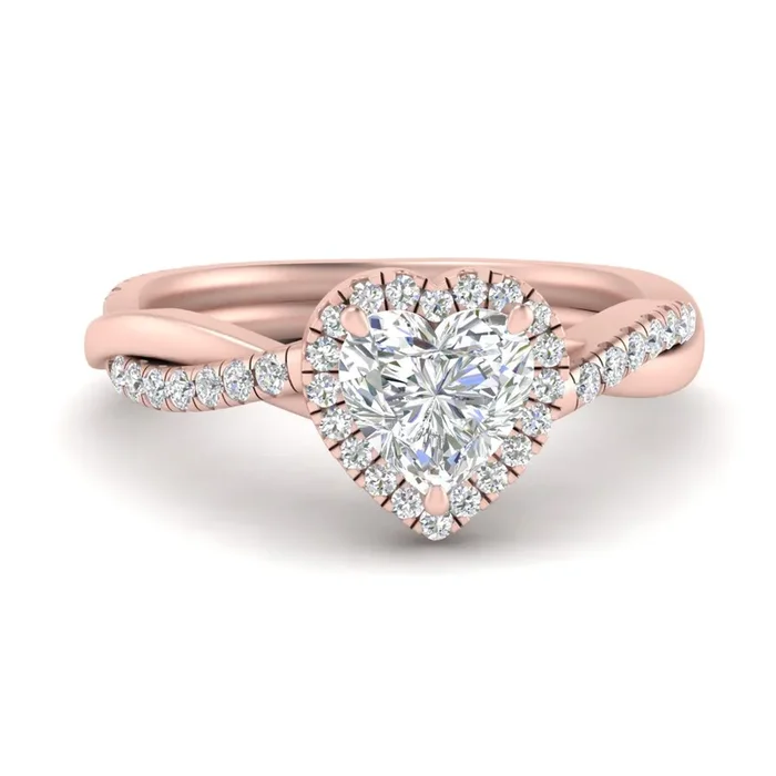 Halo Heart Shaped Diamond Engagement Ring