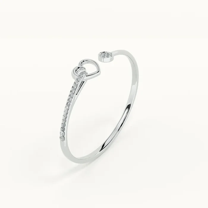 Halo Heart Silver Bracelet