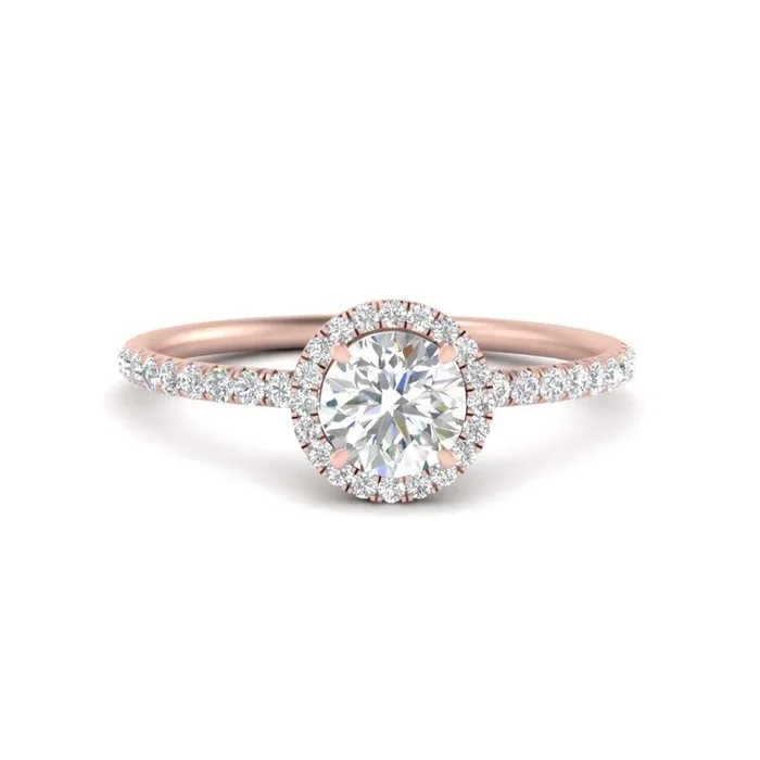 Halo Petite Round Diamond Ring