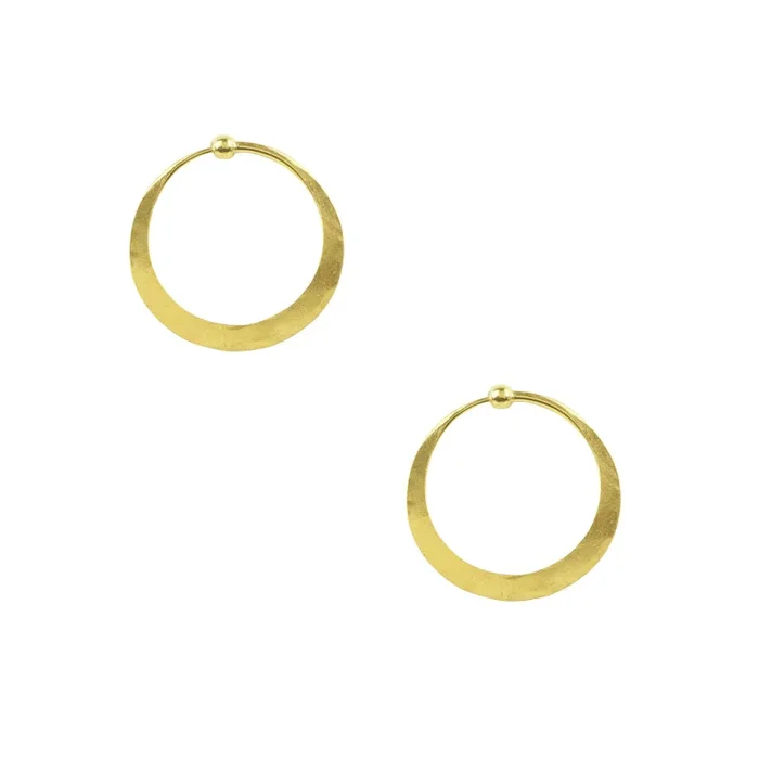 Hammered Hoops in Gold – 1″