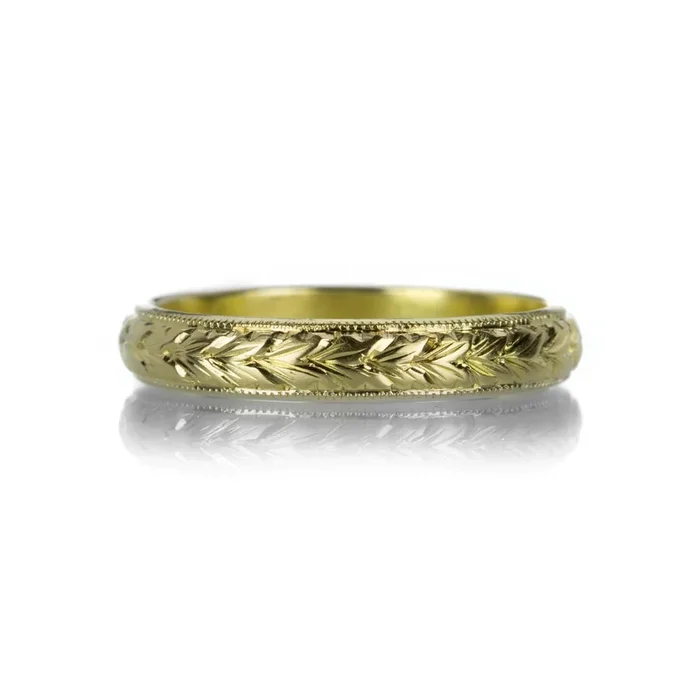 Hand Engraved Wheat Band