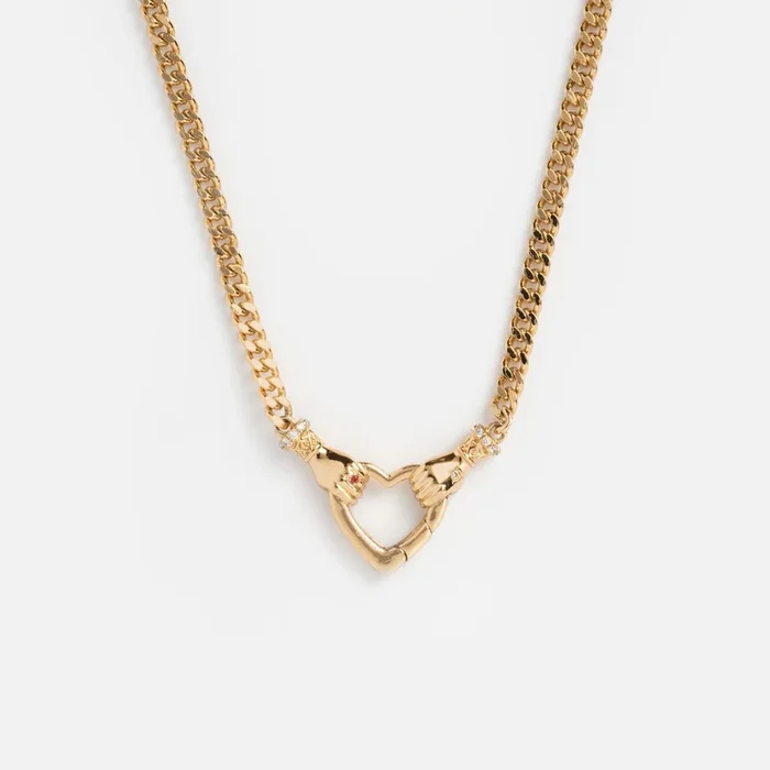 Hand Over Heart Charm Holder Necklace