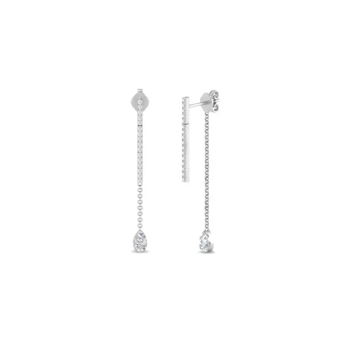 Hanging Back Pear Chain Drop Earring