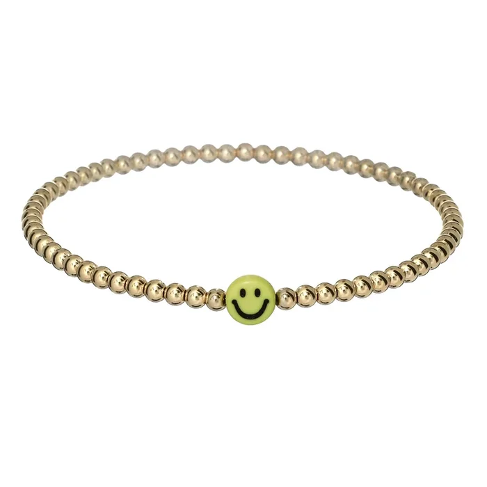 Happy Face | Gold Filled Beaded Bracelet