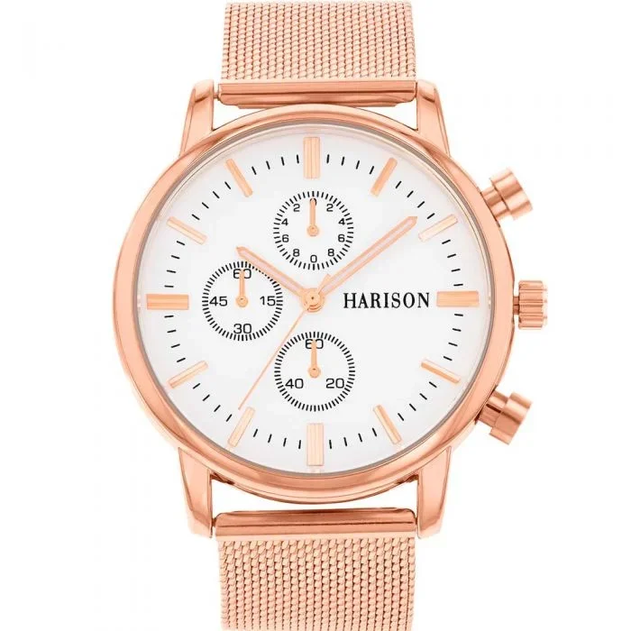 Harison Ezra GH025-GWG Rose Gold-Plated Stainless Steel Watch with Decorative Sub-Dials