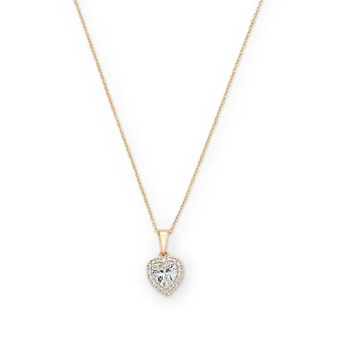 Heart Kate Pendant Necklace in Gold & Clear