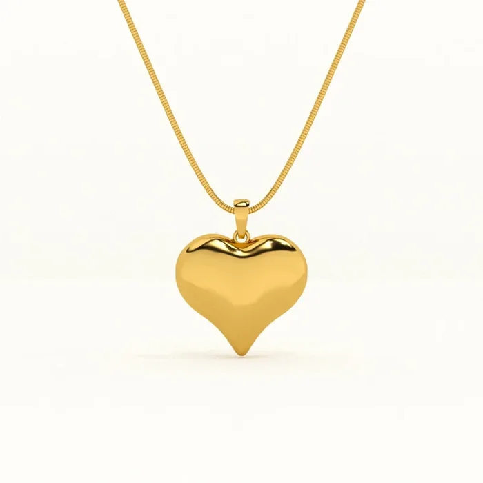 Heart Pendant Gold Chain Necklace